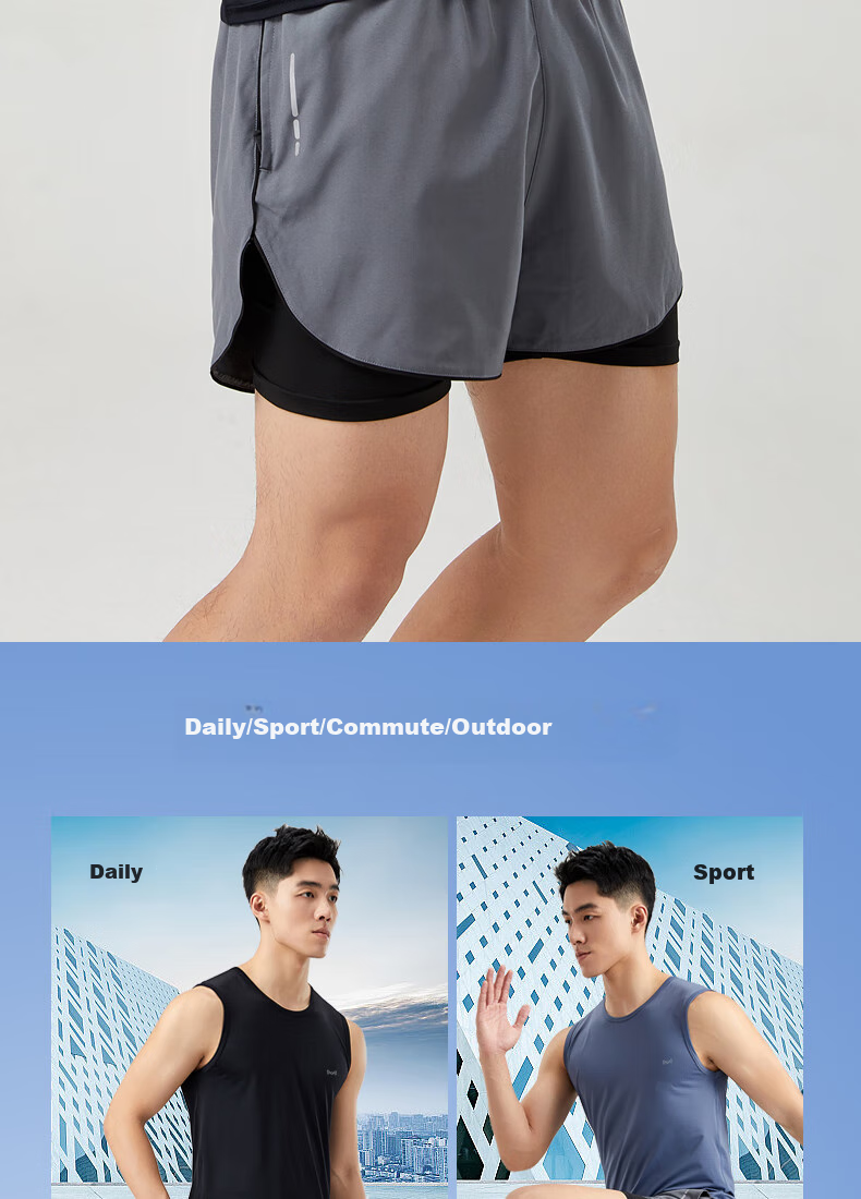 MiiOW 2-Pack Men's Basic Sleeveless Tank Tops Loose Fit Sports Undershirts Plus Size Crossback Vests 13