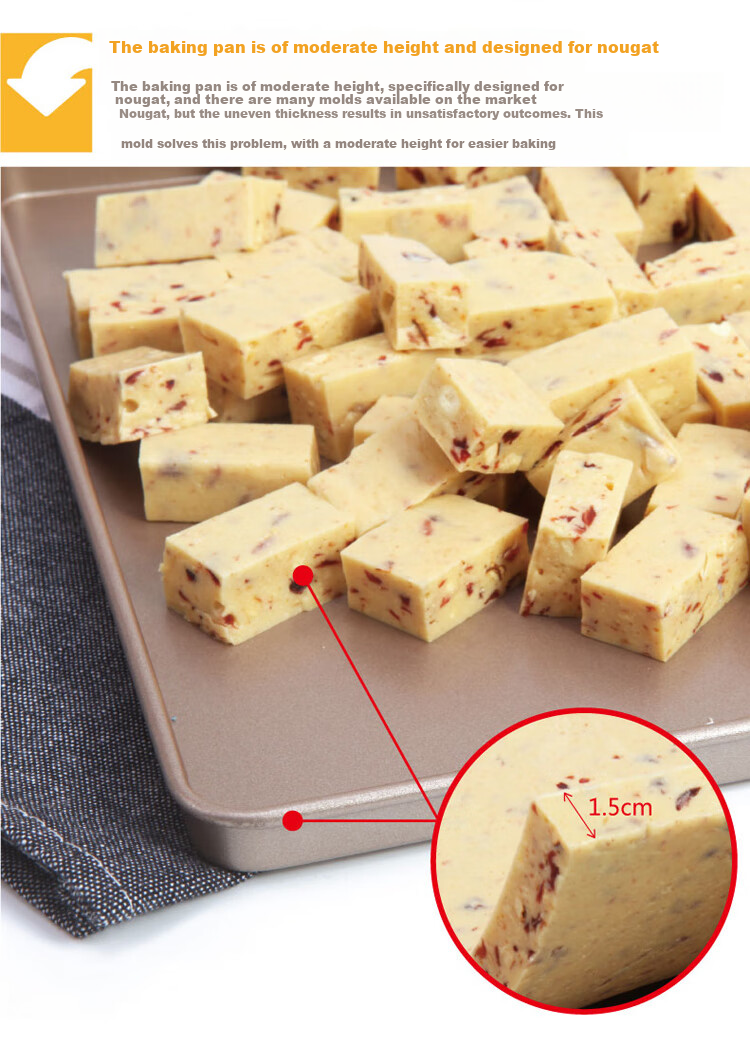 Xuechu 12-Inch Nougat Baking Tray, Rectangular Cake Pan for Mooncakes, Bread, Cookies, Shortbread, Egg Yolk Pastry, And Egg Tarts Mold 3