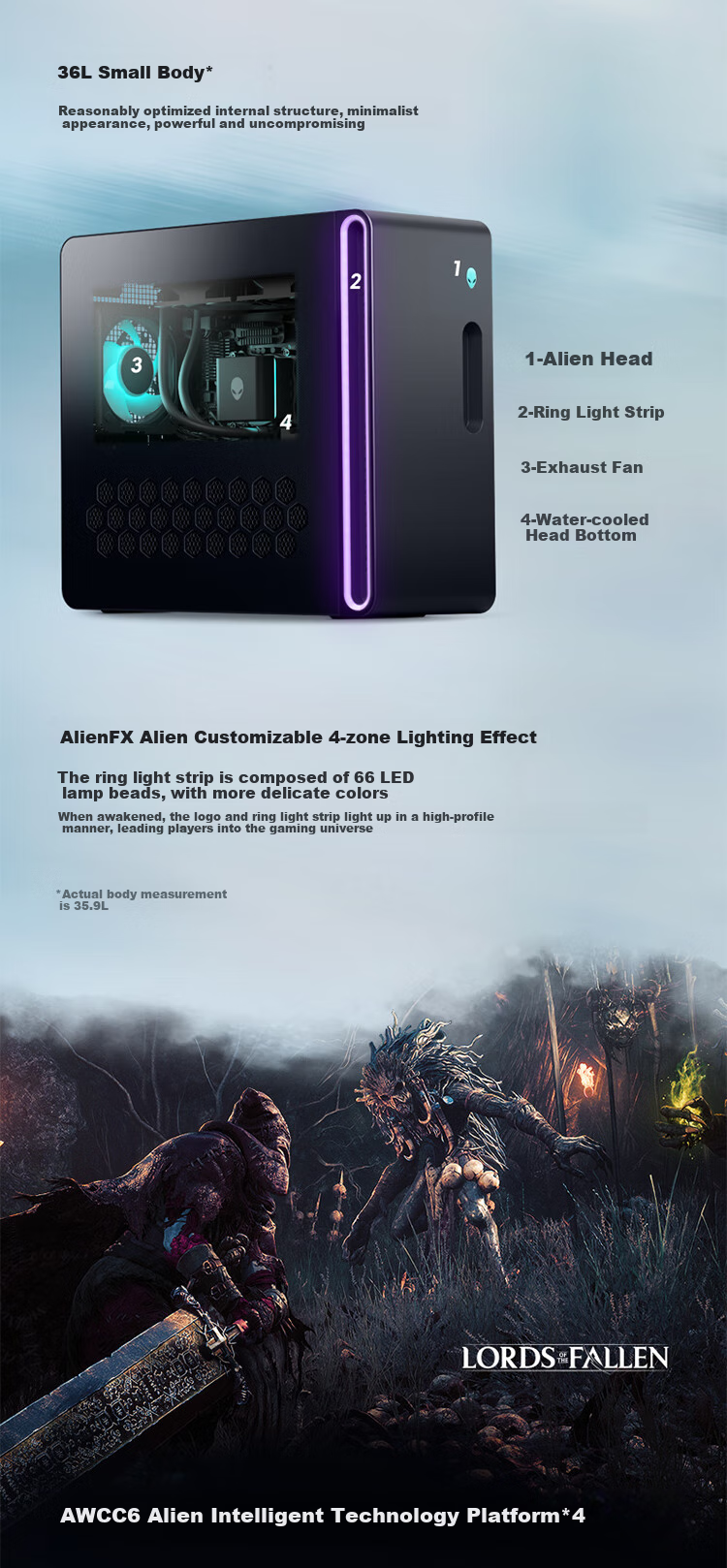 Alienware Desktop Starship R17 High-End Gaming PC (Ultra9, 32GB RAM, 1TB Storage, RTX50 Series GPU) Water-Cooled AI Training Black Myth: Wukong Design Statio 8