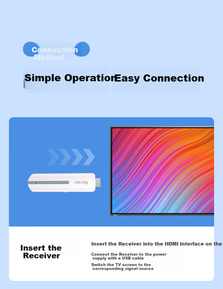 Horion [Wujie 2S] HDMI Wireless Screen Mirroring Device, 4K Screen Casting Adapter, Compatible with Office Laptops, Desktop Computers, Smartphones, TV Display Projection, USB+C Dual Port HG-2S Kit 24