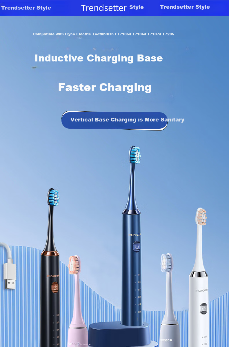 Chaofan Compatible with Flyco Electric Toothbrush Charger Base FT5105/FT7106/FT7205/FT7107, Wireless Induction Charging Cable Accessory 2