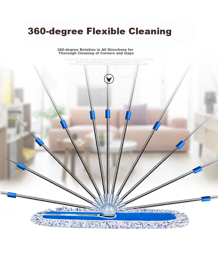 Jiebishi Flat Mop, Commercial Large Dust Pusher 90cm with 1 Cloth, Cotton Yarn Canvas Wet And Dry Dual-Use Tile Absorbent Cotton Gauze 3