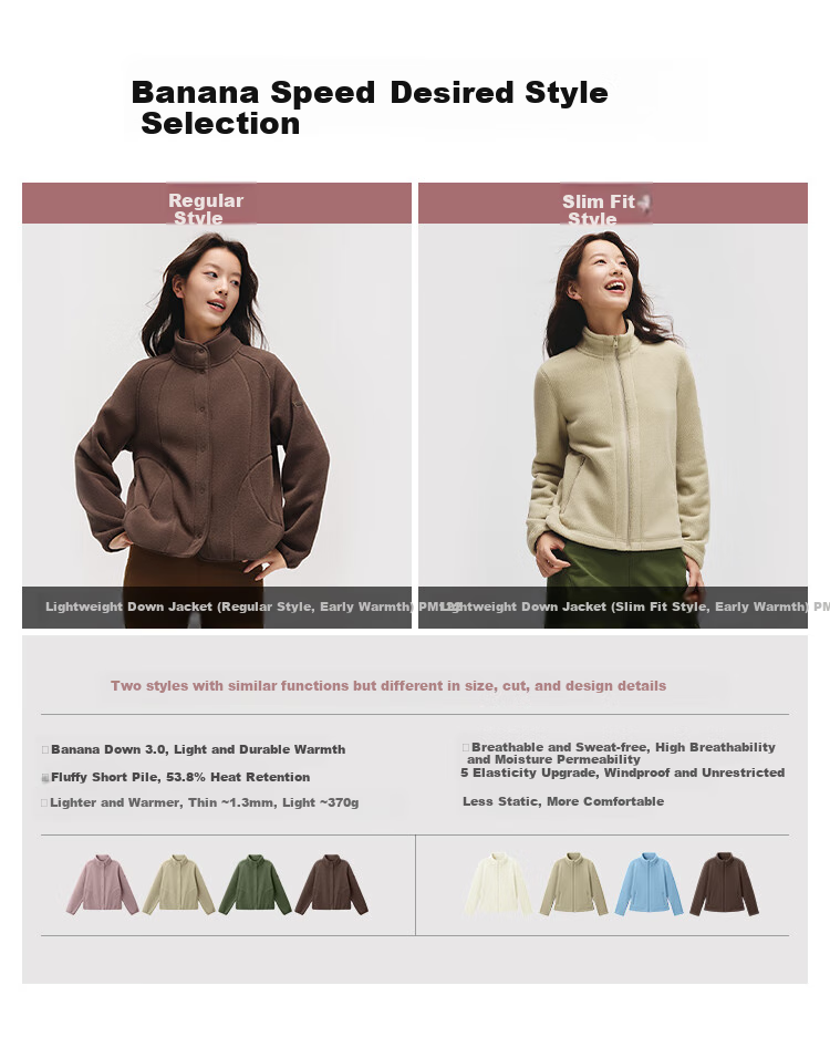 Beneunder Women's Fleece Jacket, Early Autumn New Style, Sherpa Casual Fleece Inner Layer, Outdoor Windproof Thin Jacket PM028 1