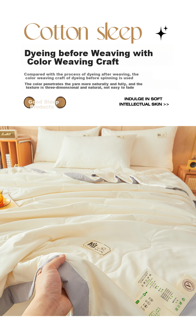 Miiow Class A 100% Xinjiang Pure Cotton Summer Quilt Air Conditioning Quilt Thin Summer Blanket Machine Washable 200*230cm 7