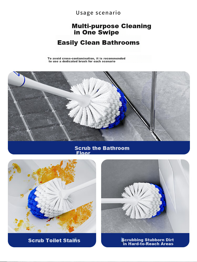 MR.SIGA Long-Handle Soft Bristle Toilet Brush, Bathroom Cleaning Brush, Wall-Mounted Toilet Brush with Enlarged Brush Head 11