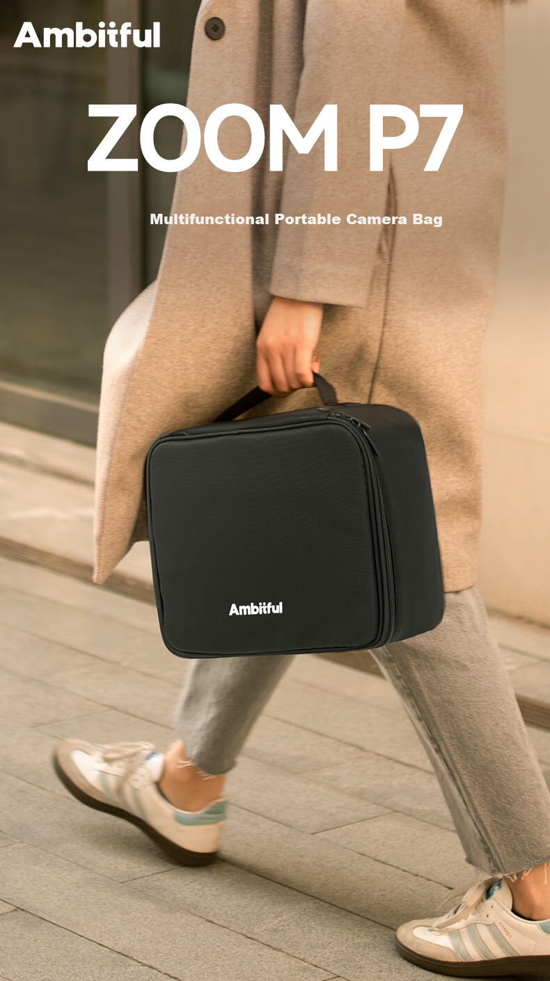 AMBITFUL Zhijie Zoom P7 Multifunctional Storage Bag Portable Photography Camera Lens Case for Top Flash Fill Light Outdoor Protection Bag [L Large] 1