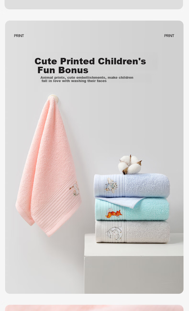 Grace Children's Towel, Class A Pure Cotton Face Towel for Home Use, Soft And Skin-Friendly, Baby Face Towel for Sports 3