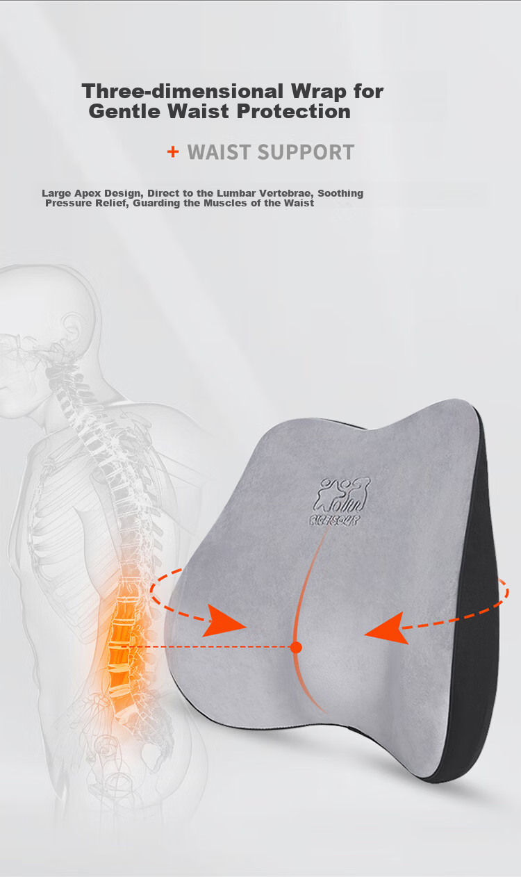 Rice Soup Car Headrest And Lumbar Support Integrated Sports Seat, Specialized Double Buckle, BYD Changan BMW Mercedes Neck Pillow 7