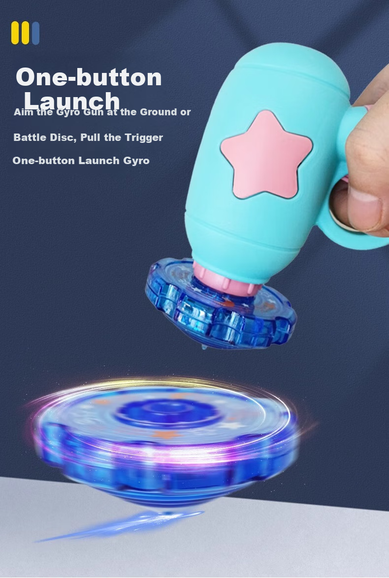 Soumade Bamboo Dragonfly Light-Up Toy Frisbee Flying Disc Spinning Top Gun Children's Toy for Boys And Girls Aged 3-6, National Day Gift 2