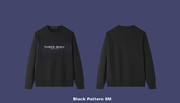HLA Sweatshirt for Men, Winter Three-Body English LOGO Series, Far-Infrared Fleece-Lined Long-Sleeve Men's Jacket 6