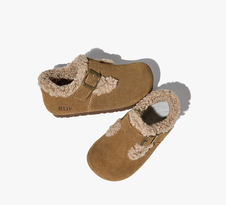 RED DRAGONFLY Children's Autumn Shoes, Boys And Girls Flats, Girls Soft-Soled Birkenstock Shoes, Small Leather Shoes Q51BPPF406, Camel Color, Size 29 28