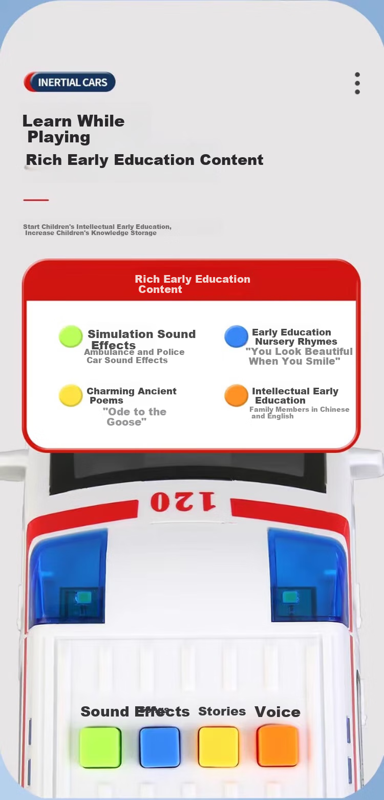 Beibeijia Birthday Gift Ambulance Large Realistic Five-Door Model Toy for Boys And Girls 4