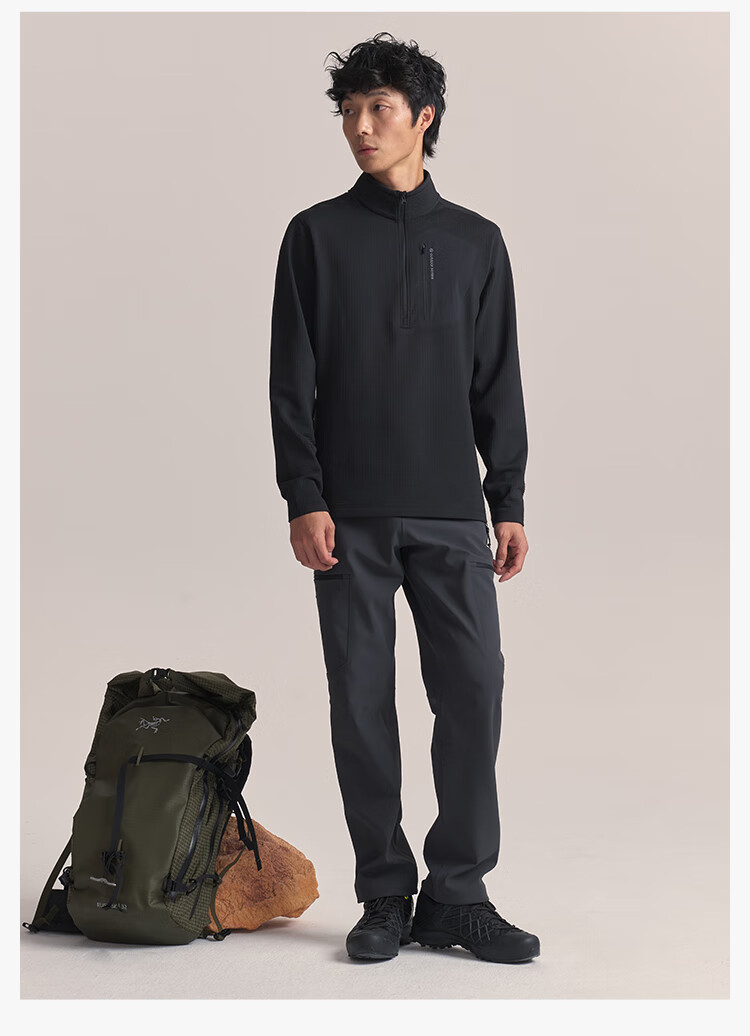JD Original Winter F1 Series Windproof Fleece Jacket And Pants, Outdoor Sports Warm Coat, Half-Zip Shirt, Black Truffle, 2XL 1