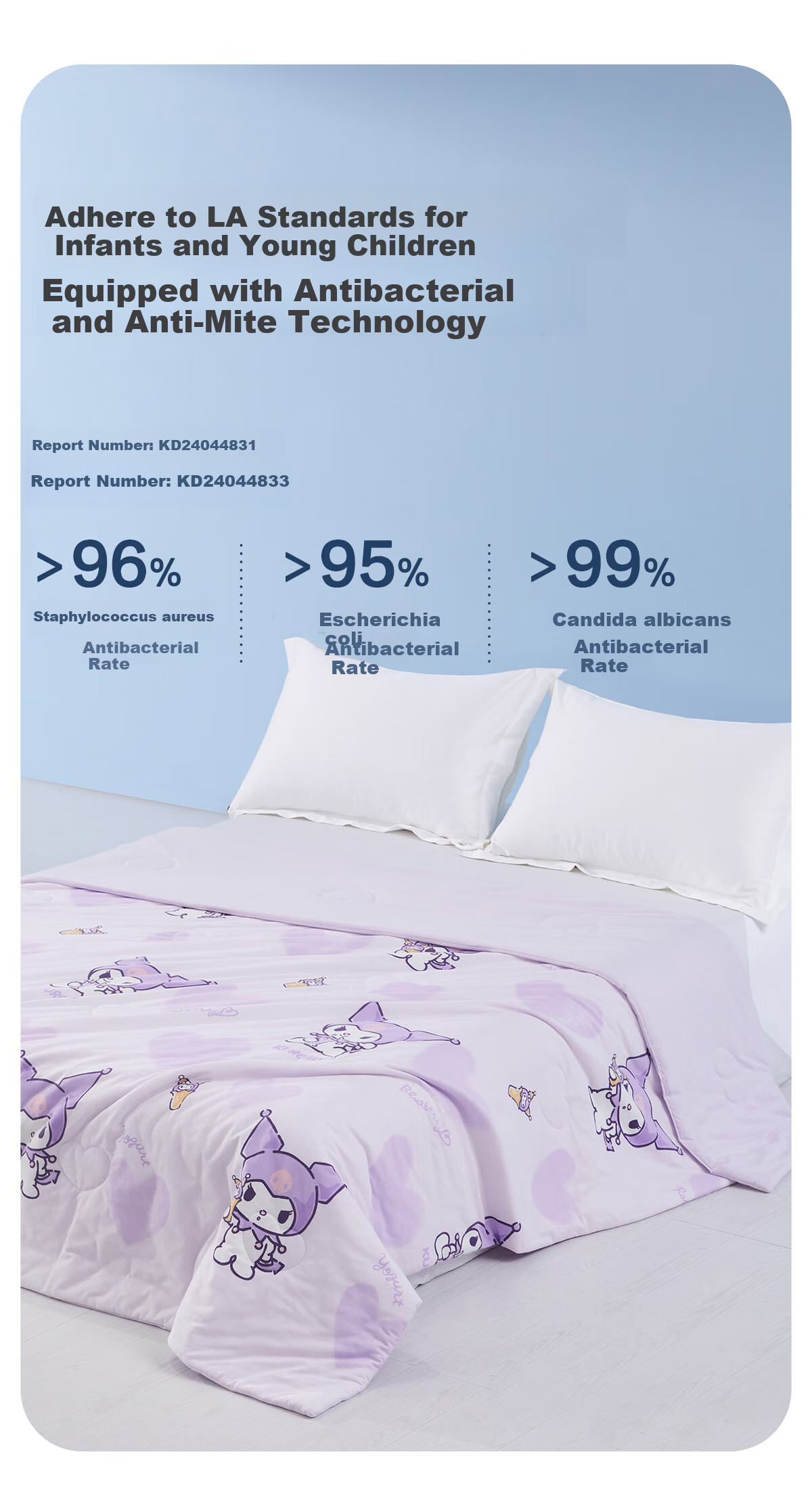 Mercury Kids Summer Cooling Quilt A-Class Pure Cotton Antibacterial Machine Washable Cooling Quilt Core Kindergarten Thin Quilt 120*150cm 4