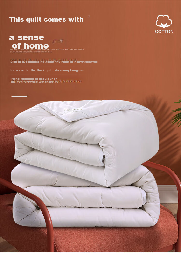FUANNA Cotton Quilt, 100% Xinjiang Cotton Filling, Double-Size Summer Cool Quilt, Air Conditioning Comforter, 3 Jin (1.5 Kg), 203×229cm 3