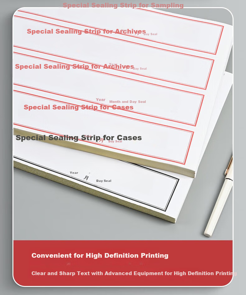 Taidang Self-Adhesive Black Letter Bold Seal Strip Document File Folder Seal, 295*52mm [10 Sheets 40 Strips] TA02411 6