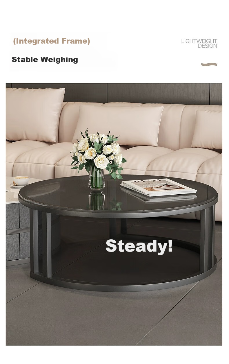 Qianxihuafu Coffee Table, Living Room Luxury High-End Feel, 2026 New Model, Rock Slab Coffee Table, Small Apartment Home Use, Gray 60cm, White 80cm, White 15