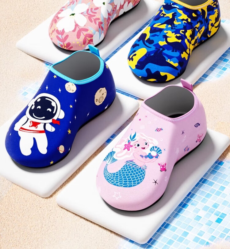 Youyou Kids Beach Shoes Water Park Non-Slip Cut-Resistant Water Swimming Soft Sole Creek Shoes 92801 Pink Mermaid M 9