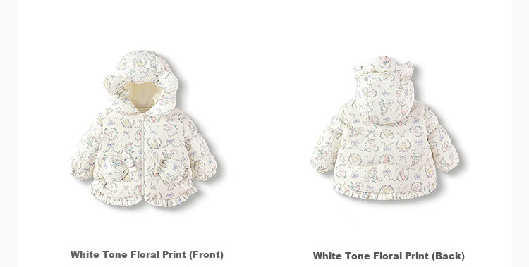 BALABALA Children's down Jacket, Girls' Winter Thickened Coat, Warm Baby Outerwear, Nordic Style Baby Girl 4