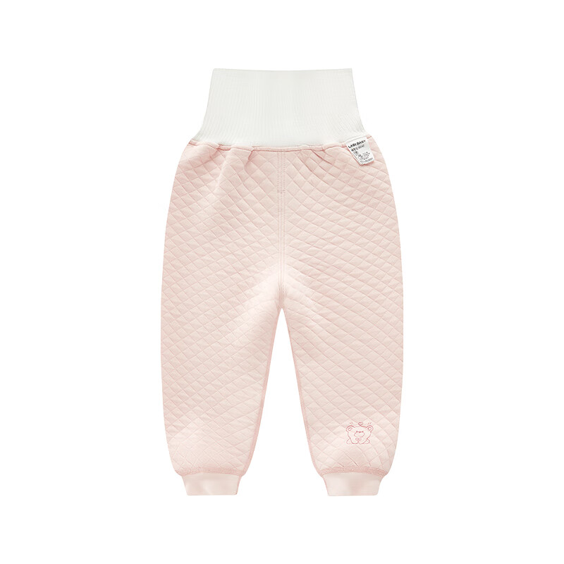 Labi Baby Kids Thermal Fleece-Lined Tummy Protection Pants Unisex Baby Autumn Winter Home Sleepwear Pink 110