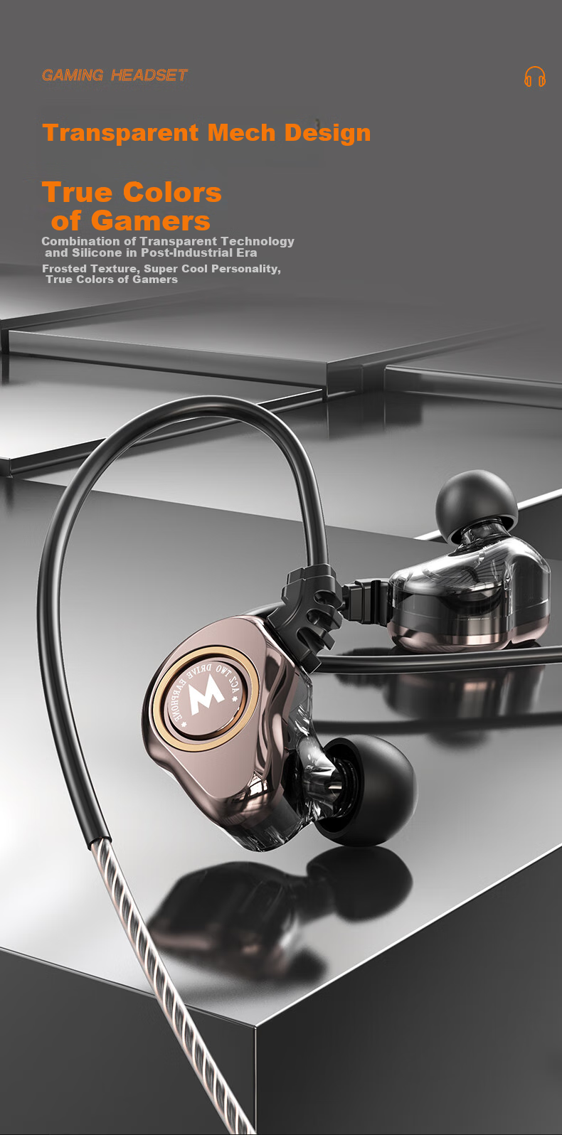 Bkayp Wired Gaming Headphones with Type-C Connector, In-Ear Design for Esports, Suitable for PUBG, Honor of Kings, Gunfight, Computer And Mobile Phone Use, Sleep Mode, Noise Cancellation, Music And Calls Compatible with Apple And Android Devices 5