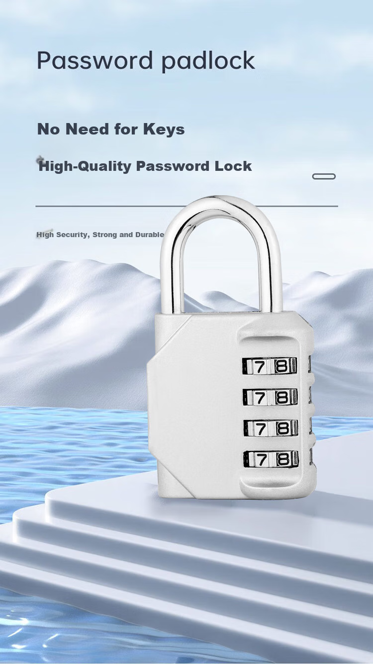 Aoben Large Padlock, Student Dormitory Lock for Indoor And Outdoor Doors, Waterproof And Rust-Resistant Metal Lock, 1604 Silver Color 1
