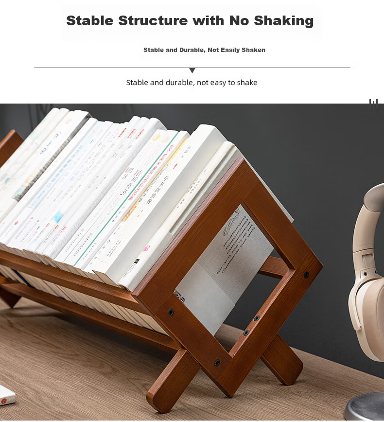 Laozhujiang Desktop Bookshelf, Simple Desk Organizer, Basic Bookcase, Student Storage Rack, Natural Color, 52cm Long 6