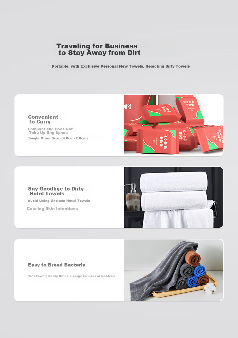 Miaoqian Compressed Towels, Extra Large And Thick, Disposable Face Towels, 60 Pieces, Portable for Travel And Business Trips, Essential for Hotels, for Wiping Faces 2