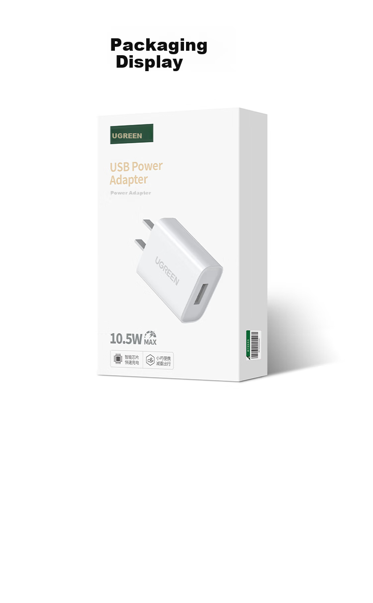 UGREEN 5V 2A/1A Charger, USB Power Adapter Socket, Suitable for Watches, IPhone 18/17/16/15 Air, Apple, Huawei, Xiaomi Phones, Smartwatches, Earphones, Power Supply Adapter 9