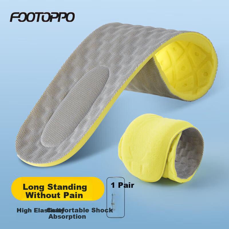 FOOTOPPO Squishy Insoles for Men, Shock-Absorbing Soft Running Insoles for Women, Thick Ultra-Soft Military Training Soft Sole Insoles