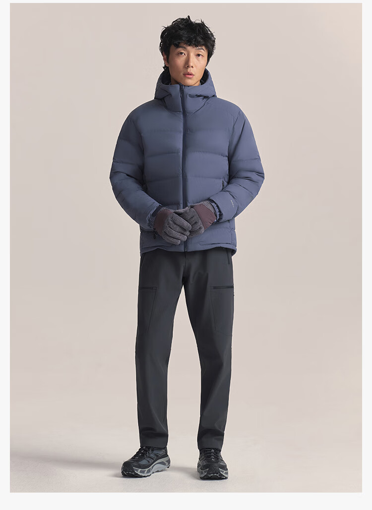 JD Jingzao 25 Winter Cloud Shield Workwear Puffer Jacket Three-Proof Goose Down Outdoor Men's Coat Hooded Obsidian Black 3XL 4