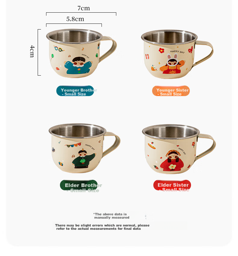 TREEJACK 316L Stainless Steel Milk Cup Cartoon Design for Children, Babies, Students, Kindergarten, Home Use, Open-Top Tea And Beverage Mug 10