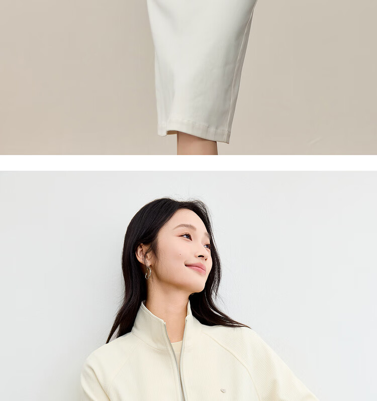 Sentubila Gold Zipper Raglan Long Sleeve Loose Jacket Women Autumn Slimming Sweatshirt Cardigan Two-Way Collar Outerwear 21