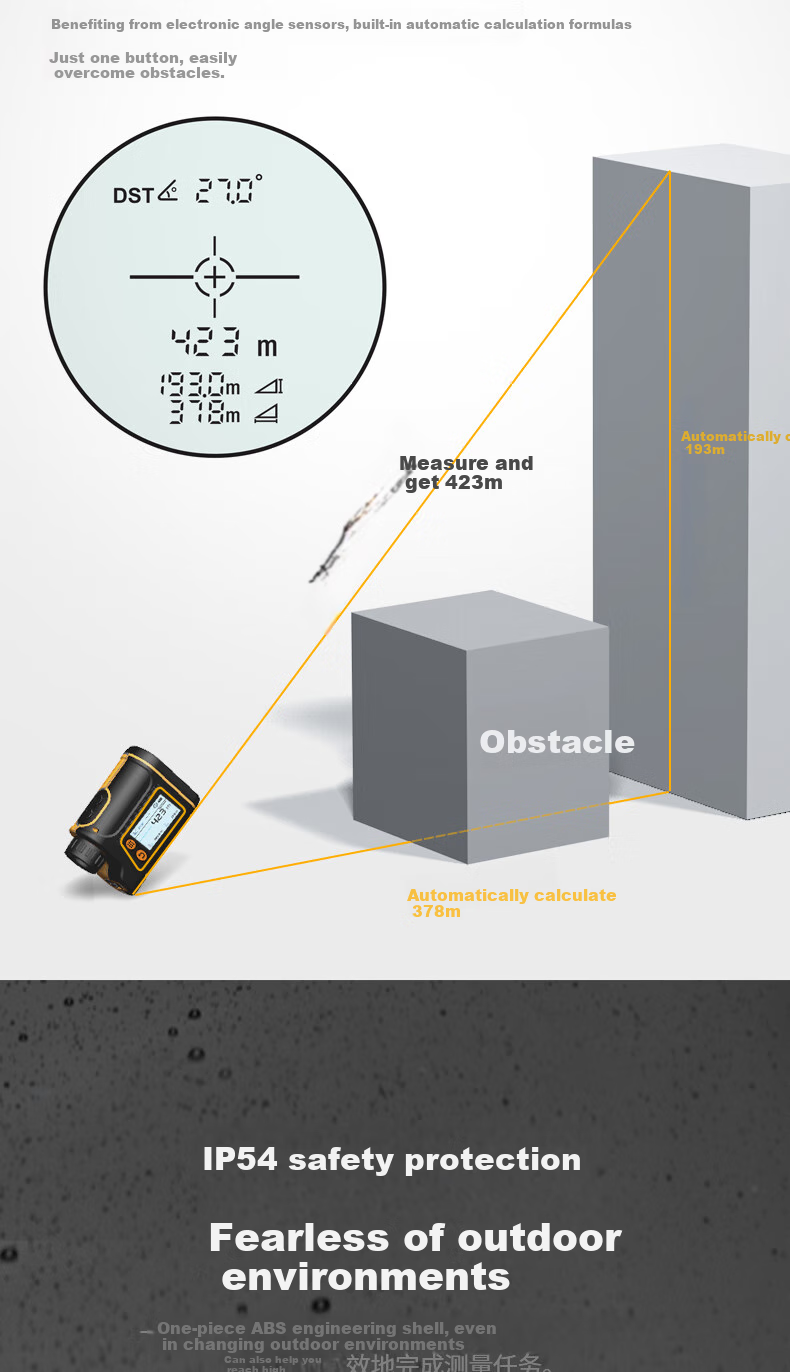 Shendawei Telescope Laser Rangefinder Outdoor High-Precision HD Display Electronic Ruler Infrared Measuring Instrument H-D1500B 12