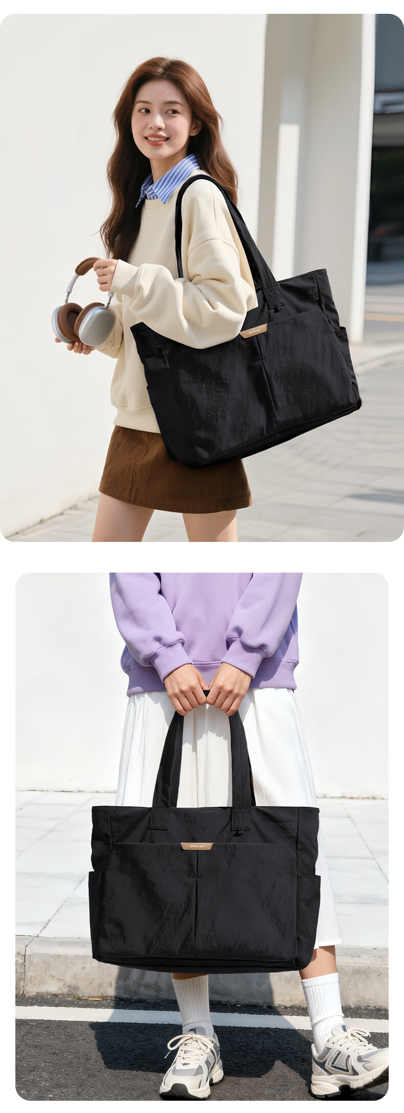POLO Women's Shoulder Bag Handbag Large Capacity Tote Bag 14/15.6 Inch Laptop Bag Casual Commuter Birthday Gift 4