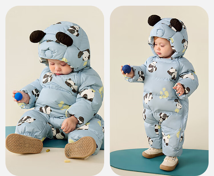 Minibala Bala Mini Egg Puff Unisex Baby Toddler Down Jumpsuit Warm Belly Protection Cute Winter Kidswear 10