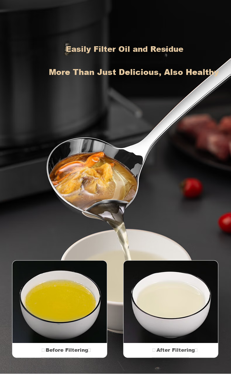 Newair 316 Stainless Steel Oil Separation Ladle, Household Oil Strainer, Kitchen Oil Filter Spoon, Grease Separator 6