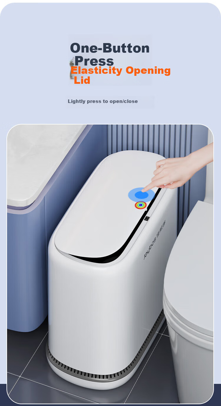 Jiabangshou Pressure-Resistant Garbage Bin, 8.6L Capacity, New Model 2026, with Lid for Bathroom, Living Room, Kitchen, Bedroom, Narrow Spaces 9