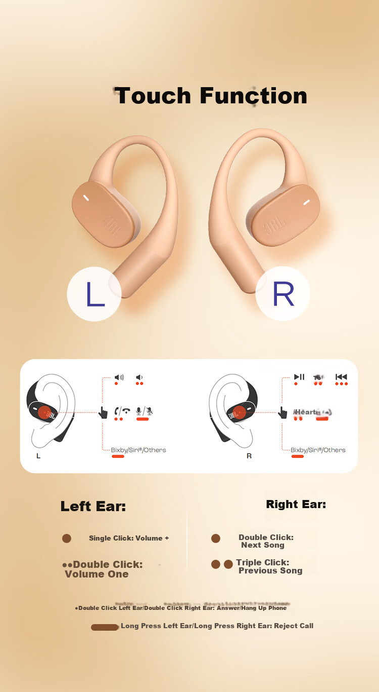 JBL Sense Lite Comfort Edition [Wang Chuzhen's Choice] Earbuds Bluetooth Headphones, Sports Running Wireless Open-Style Non-Bone Conduction, Gift Recommendation, Purple 12
