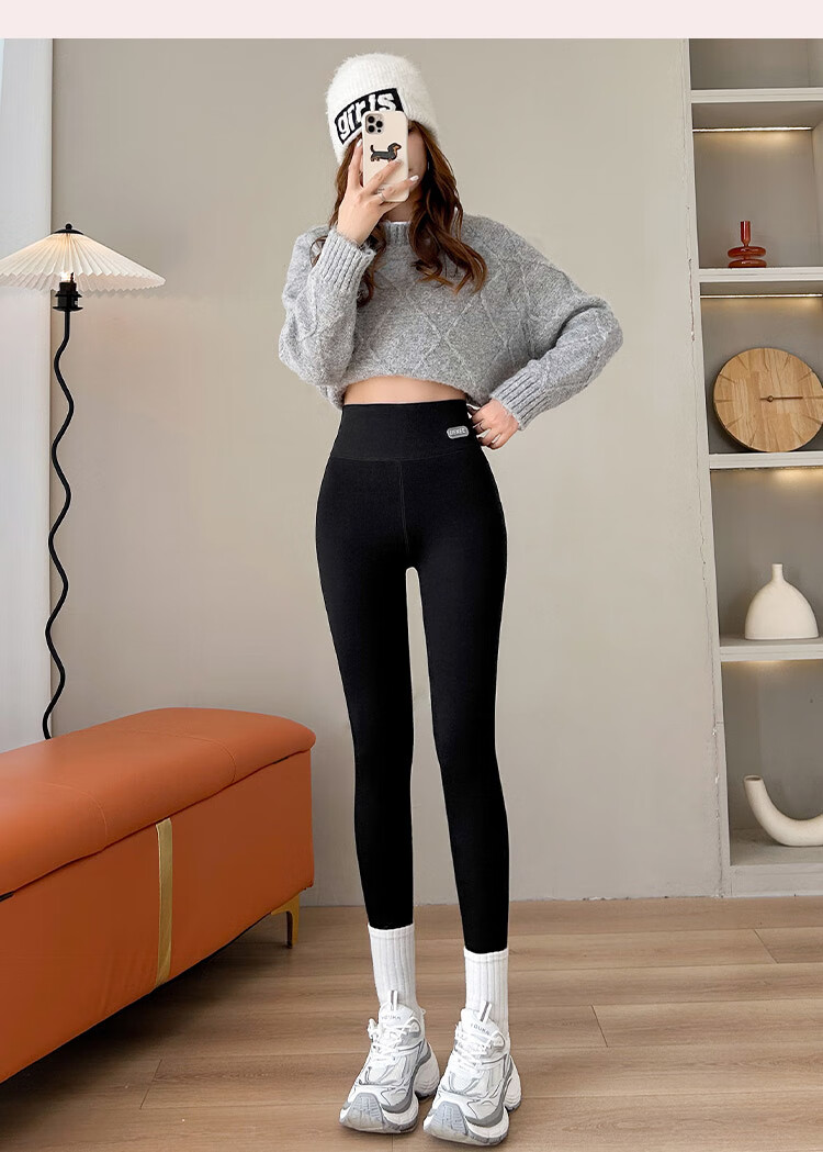 Tingmei Women's Thermal Leggings with Wool, Mulberry Silk, and Cotton - Slim Fit High Waist Magic Pants, Fleece Lined and Thickened 19