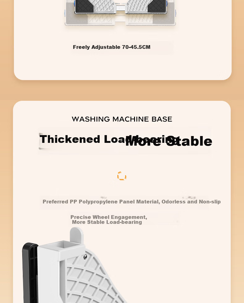 Beishi Ultra-Thin Built-In Washing Machine Base, All-In Washer And Dryer Universal Base for Automatic Drum And Impeller Washers, Height-Increasing Pad, Washer And Dryer Set with Mobile Stand, Wheels, And Bracket, White 11