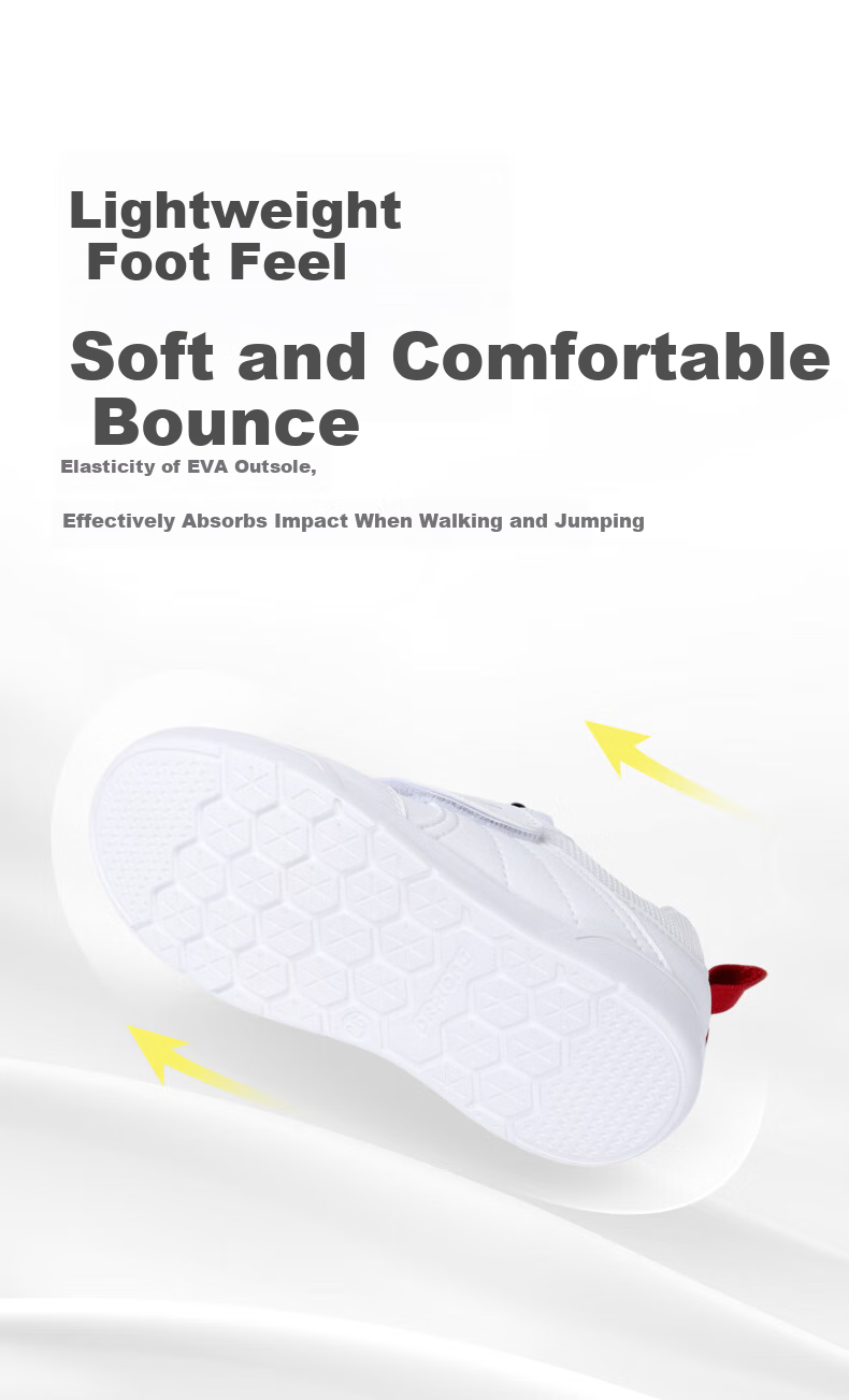 DR·KONG Autumn Boys' Casual Walking Shoes, Lightweight Breathable Versatile White Children's Sneakers, White, Size 27 2