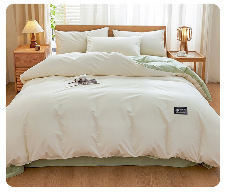 Grace 10A Antibacterial Skin-Friendly 3-Piece Bedding Set 1.2/1.5m Bed Quilt Cover 150x200cm 8