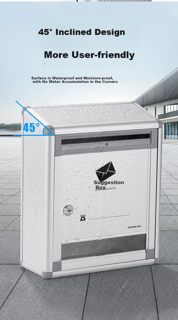 Jinlongxing Wall-Mounted Suggestion Box, No Drilling Required, Report Box, Surrender Box, Large Aluminum Alloy Employee Complaint And Feedback Box, Message Box, No Installation Required, Small Size 5