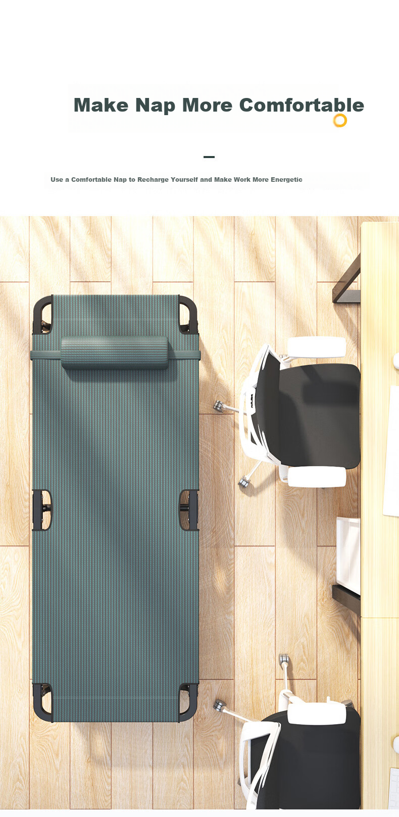 Yijia Folding Bed, Camping Cot, Foldable Single Bed, Flat-Lying Adult Simple Bed Camping Cot, Army Gree 2