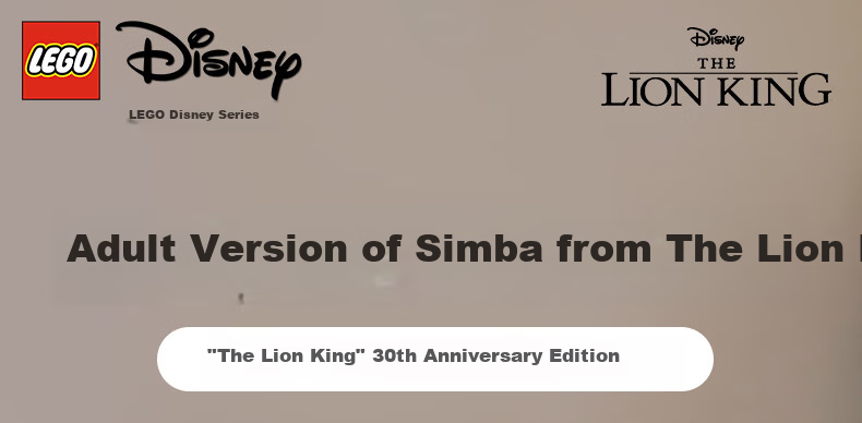 LEGO Disney 43247 The Lion King Simba Building Blocks Toy for Boys And Girls, Birthday Gift, Home Decoration Ornament 1