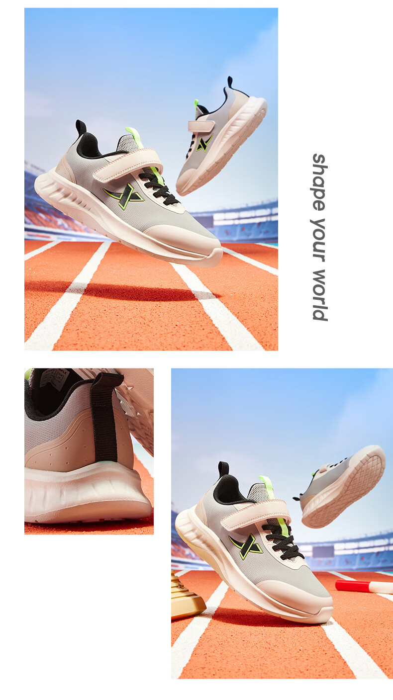 XTEP Kids Leather Sports Shoes Boys School Velcro Basic Running Shoes Black/Classic White Size 40 15