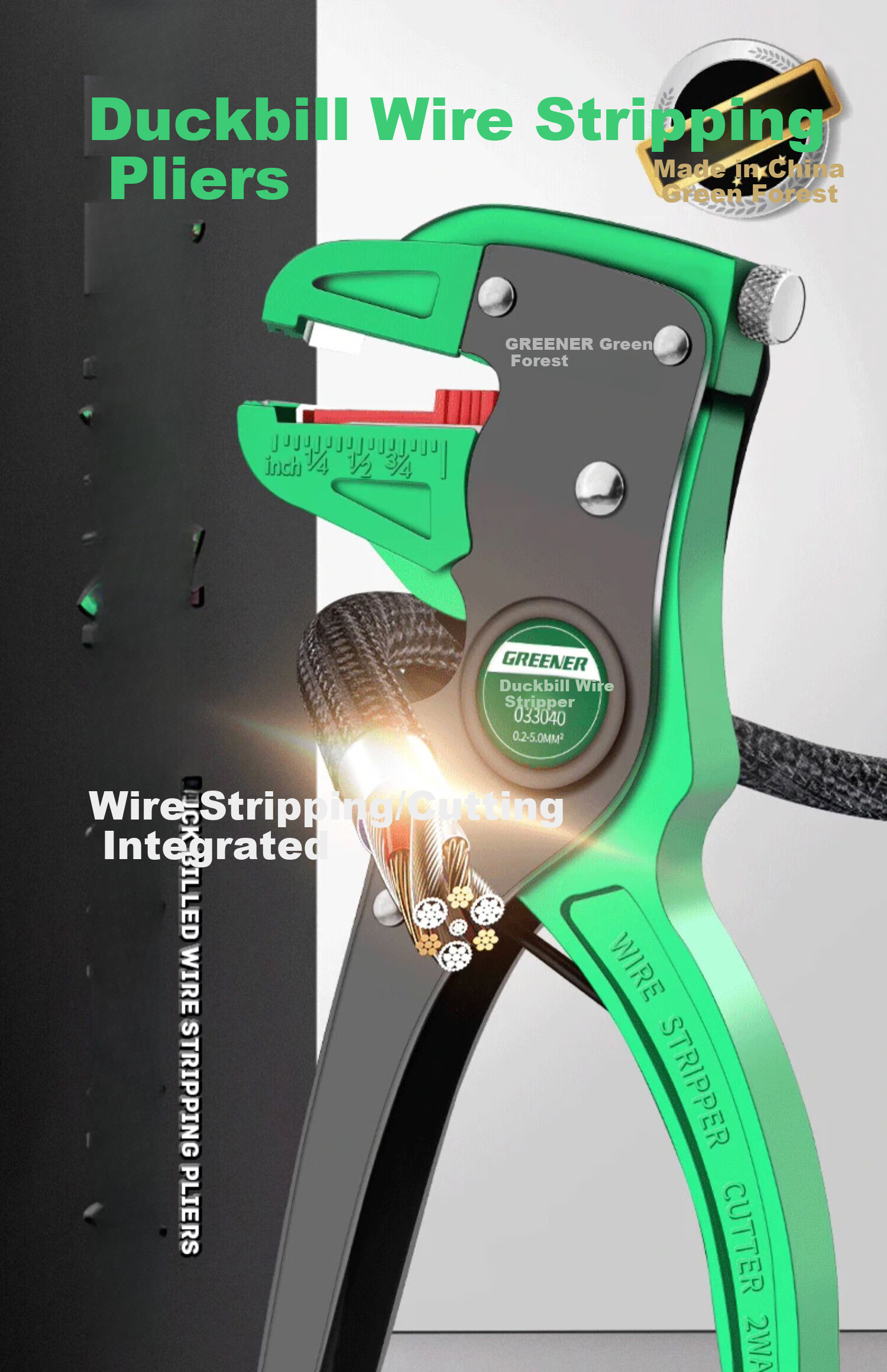 GREENER Wire Stripping Pliers, Professional Electrician Tool, Multi-Functional Duck-Billed Wire Stripper for Home Use, Eagle Beak Cable Puller, Electric Pe 1