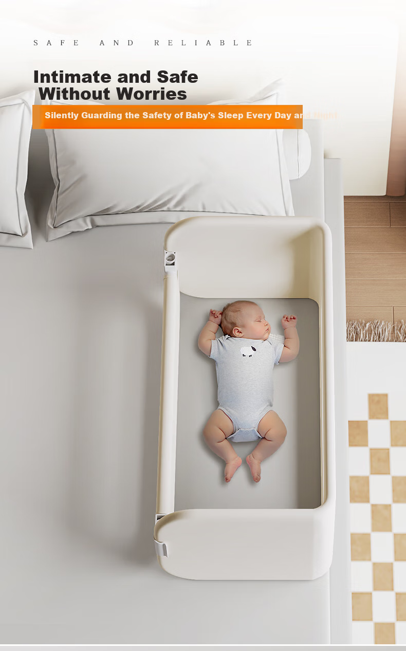 Nuofanya Baby Anti-Fall Guardrail, Crib Bumper, 1.8m Cream White Gold Color [No Barrier], One Side 13