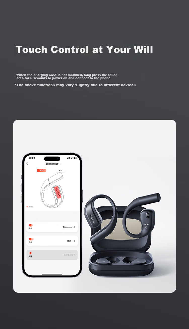 1MORE (1 MORE) [Jay Chou's Choice] S70 Open-Ear Bluetooth Headphones, Non-In Ear-Hook Style Sports Earphones, Long Battery Life for Running, Calls with Noise Reduction, Compatible with Huawei And Xiaomi, Black 12